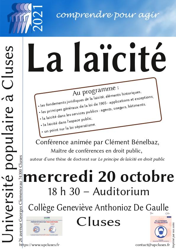 Conférence du 20 octobre 2021 sur la laïcité